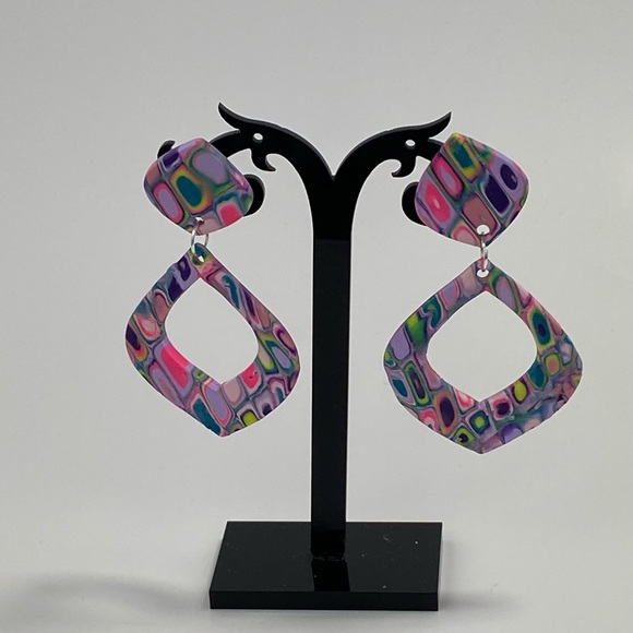 Unique Handmade Polymer Clay Stud Earrings - Picture 2 of 14